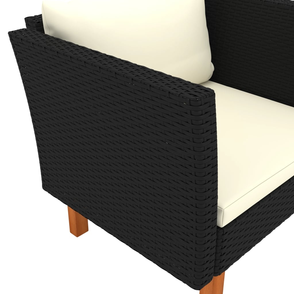 vidaXL Tuinbank Poly Rattan & Eucalyptushout - 34% Korting!