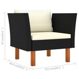 vidaXL Tuinbank Poly Rattan & Eucalyptushout - 34% Korting!