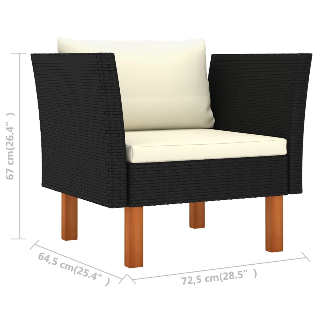 vidaXL Tuinbank Poly Rattan & Eucalyptushout - 34% Korting!