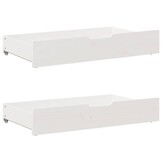 vidaXL Bedlades Massief Grenenhout Wit - 2 stuks (90x55x16cm) - 34% Korting!