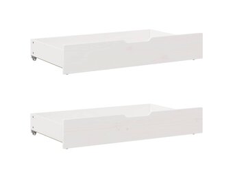 vidaXL Bedlades Massief Grenenhout Wit - 2 stuks (90x55x16cm) - 34% Korting!