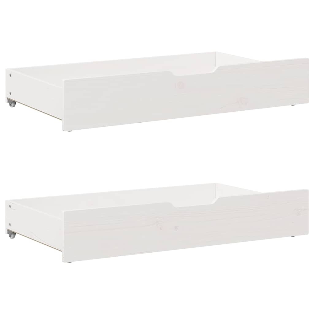 vidaXL Bedlades Massief Grenenhout Wit - 2 stuks (90x55x16cm) - 34% Korting!