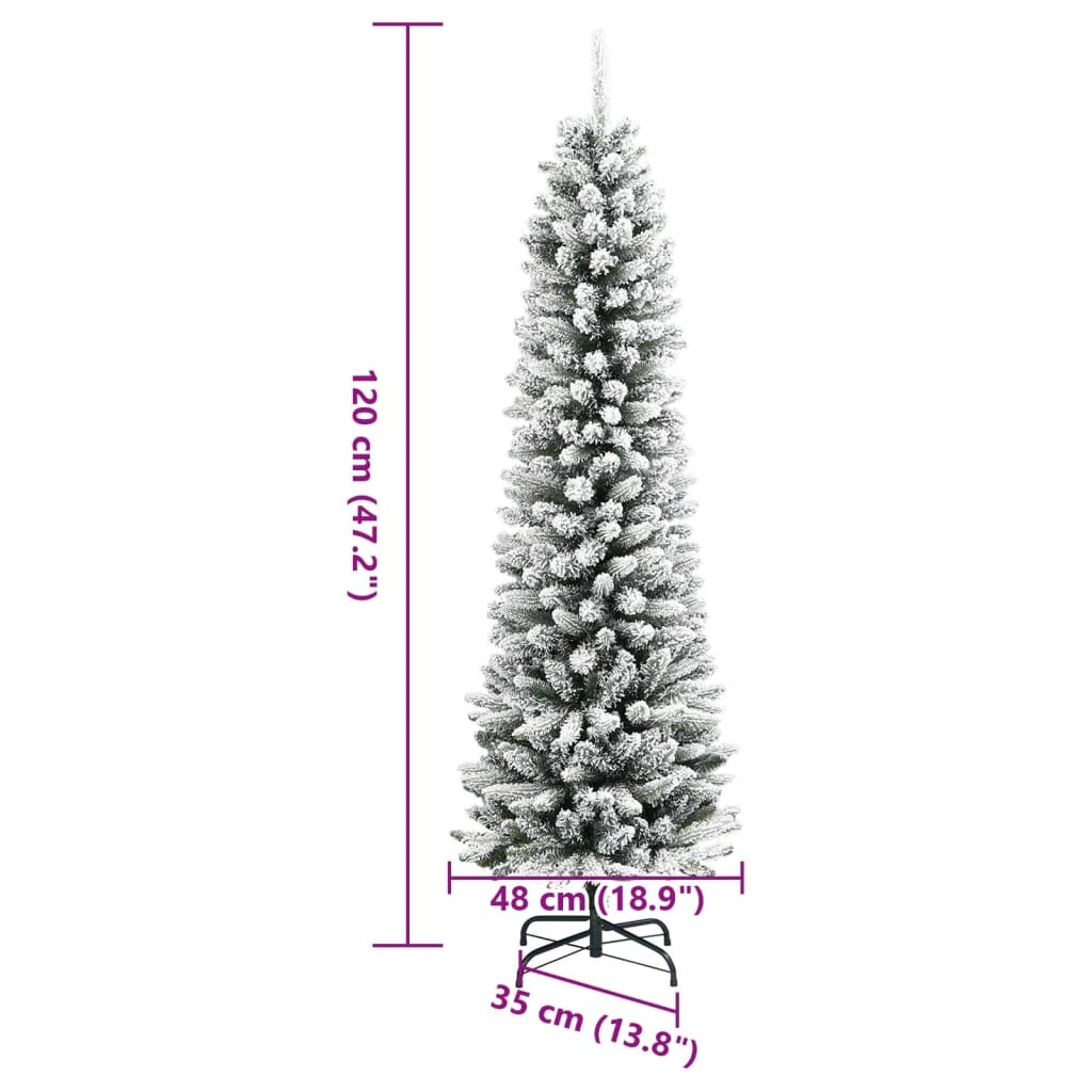 Smal Kerstboompje 120cm met Sneeuw - 33% Korting!