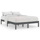 VidaXL Bedframe Grenenhout Grijs 200x200 cm - 34% Korting!