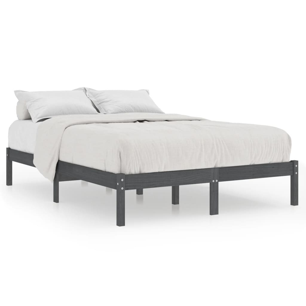 VidaXL Bedframe Grenenhout Grijs 200x200 cm - 34% Korting!