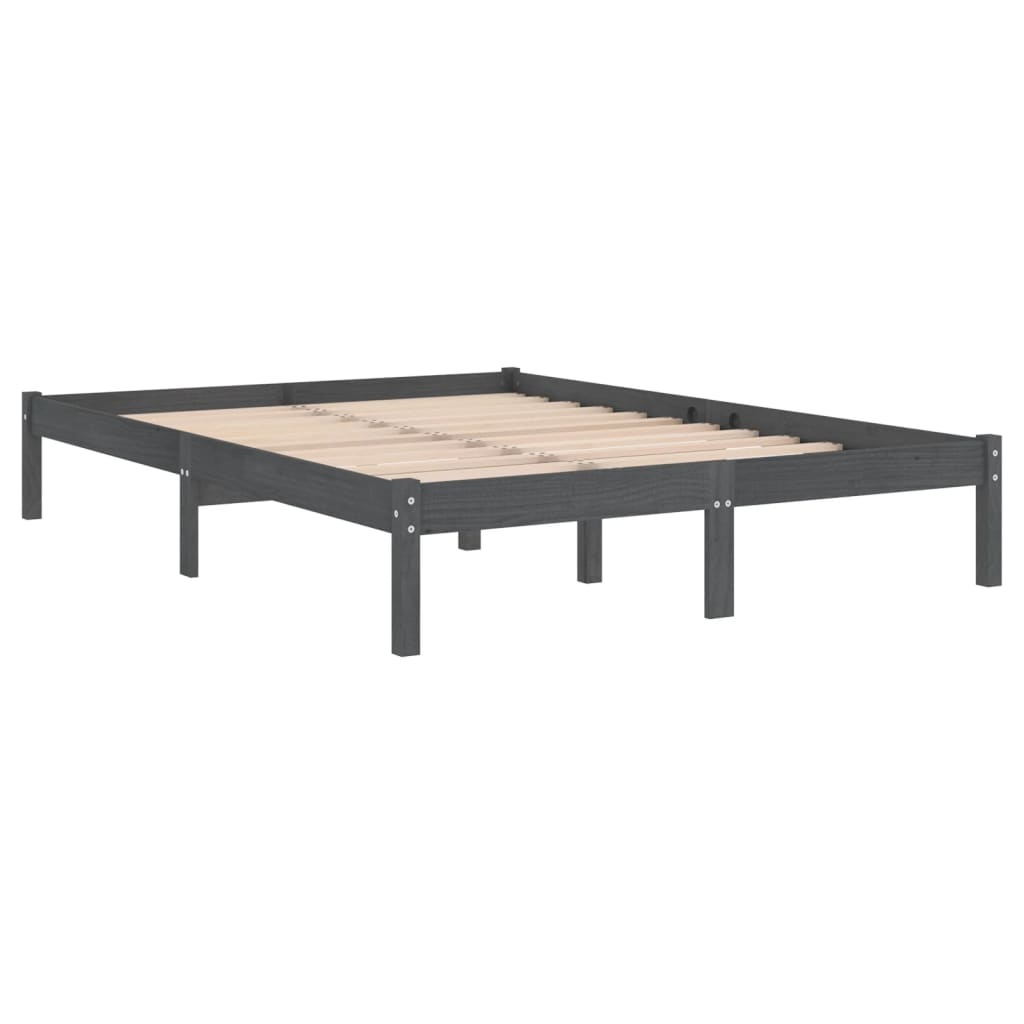 VidaXL Bedframe Grenenhout Grijs 200x200 cm - 34% Korting!