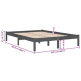 VidaXL Bedframe Grenenhout Grijs 200x200 cm - 34% Korting!