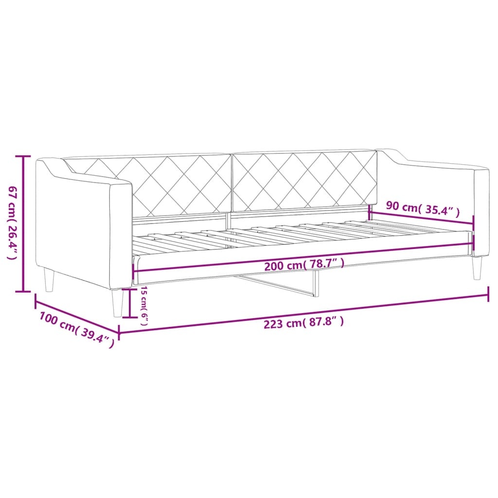 vidaXL Slaapbank Crème 90x200 cm | 35% Korting
