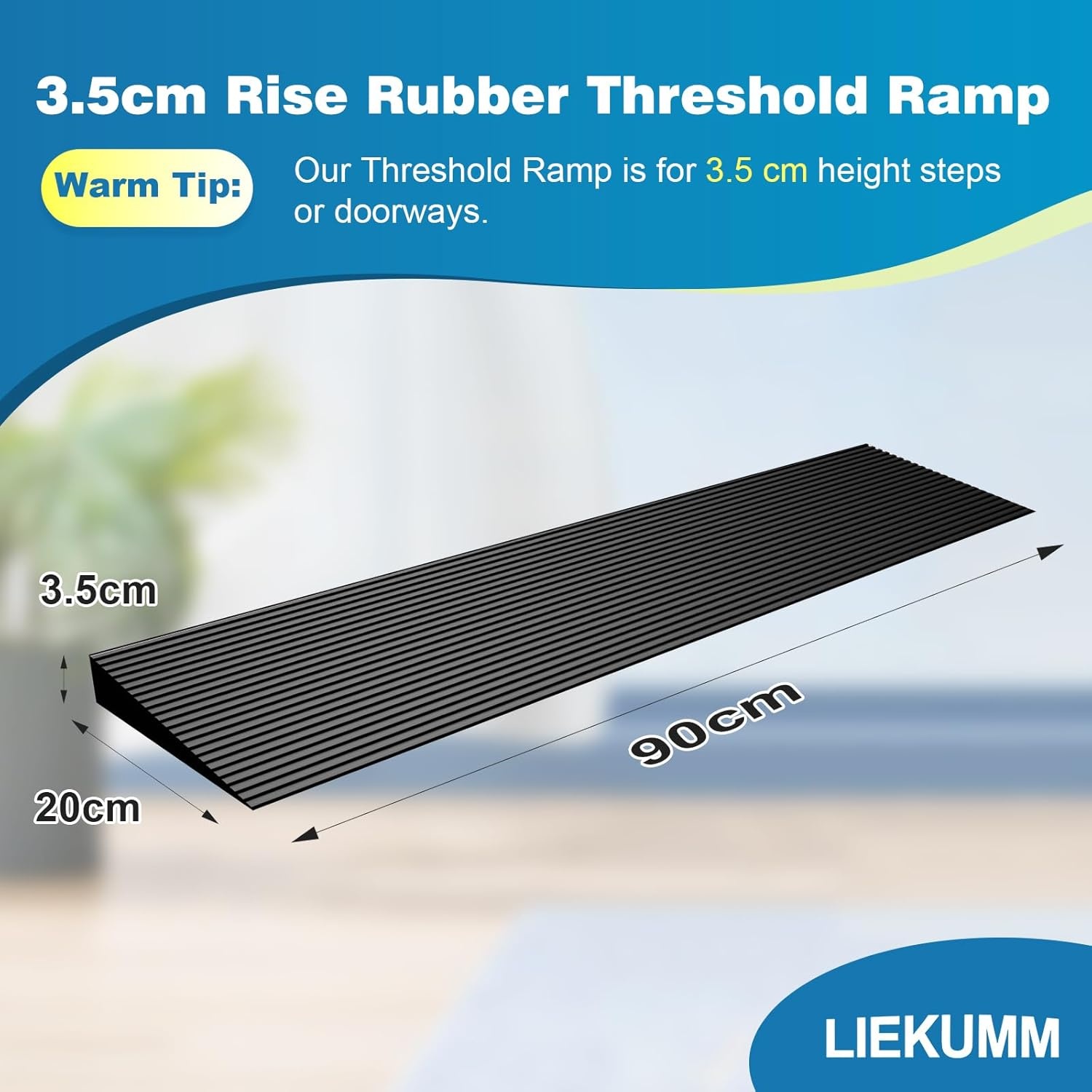 Antislip Rubberen Drempelhulp 91x20x3.5cm - 53% Korting!