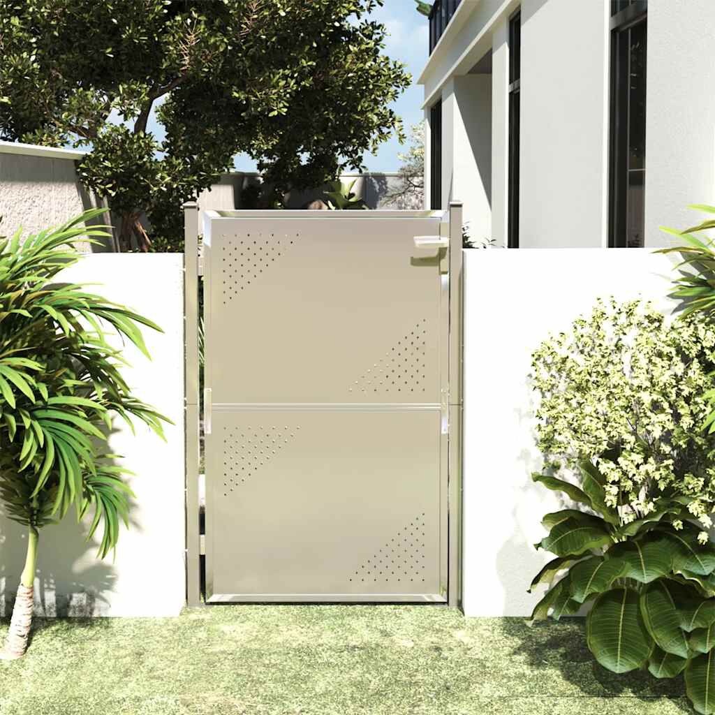 VidaXL Tuinpoort 100x145cm - RVS | 63% Korting
