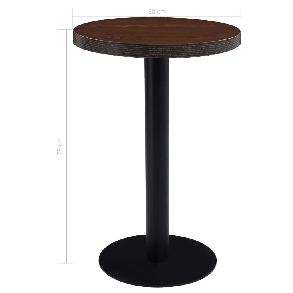vidaXL Bistrotafel 50 cm MDF Donkerbruin - 54% Korting
