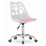 Kinder Bureaustoel - Wit Roze Eco-leer - 80% Korting!