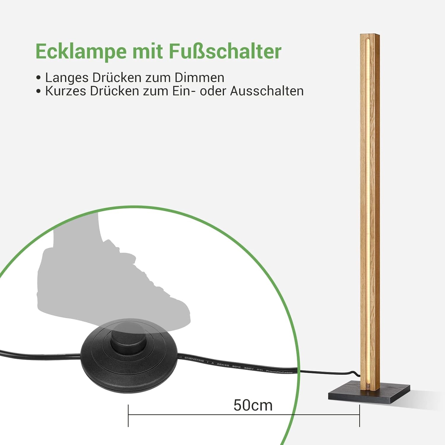 Houten LED Staande Lamp - Dimbaar & Greige - 32% Korting