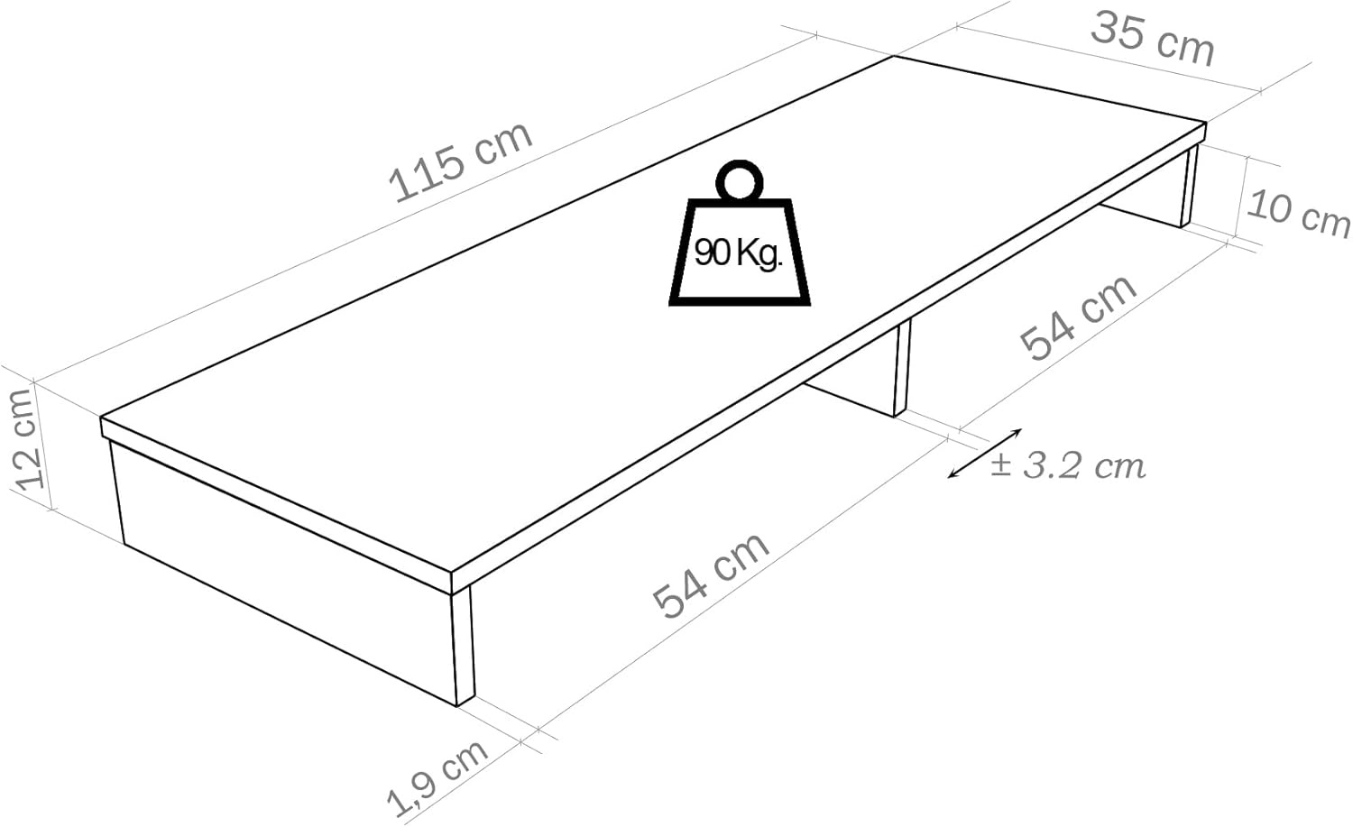 TV-standaard Schermverhoger Houten Grafiet (Nu 53% Korting!)