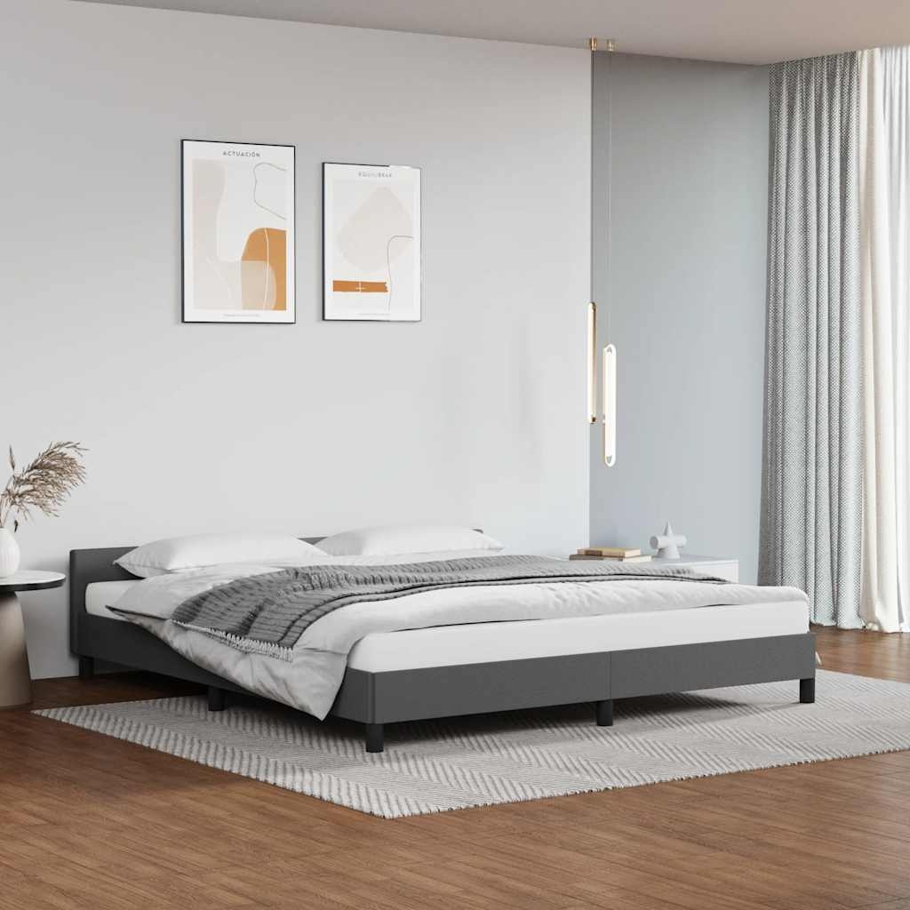 vidaXL Bedframe met Hoofdeinde (180x200cm) Grijs - 54% Korting