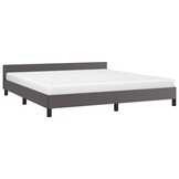 vidaXL Bedframe met Hoofdeinde (180x200cm) Grijs - 54% Korting