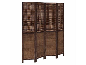 vidaXL Kamerscherm 4 Panel Paulowniahout Donkerbruin - 35% Korting!