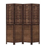 vidaXL Kamerscherm 4 Panel Paulowniahout Donkerbruin - 35% Korting!