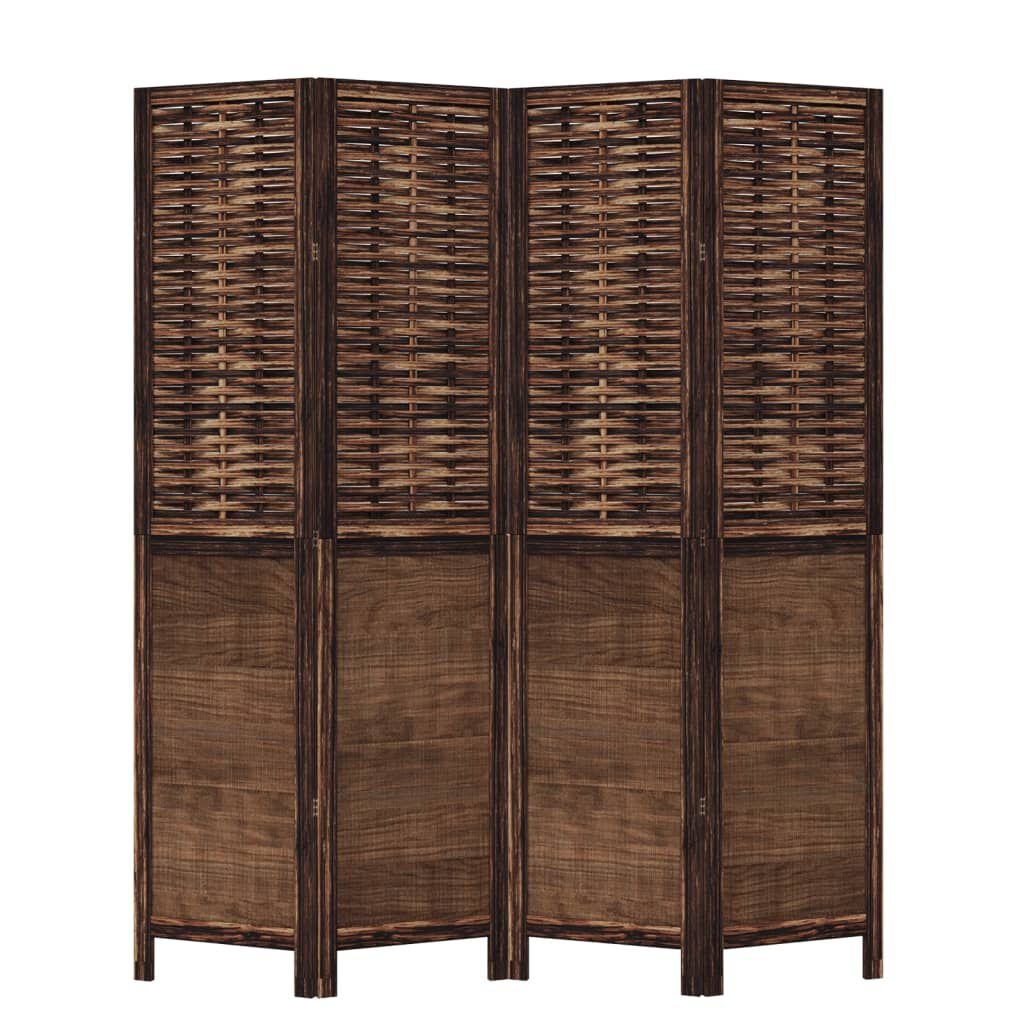 vidaXL Kamerscherm 4 Panel Paulowniahout Donkerbruin - 35% Korting!