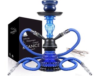 Shisha Waterpijp 11" Blauw - 2 Slangen - 27% Korting!