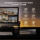 8-Poorts Gigabit PoE Switch 120W - 34% Korting!
