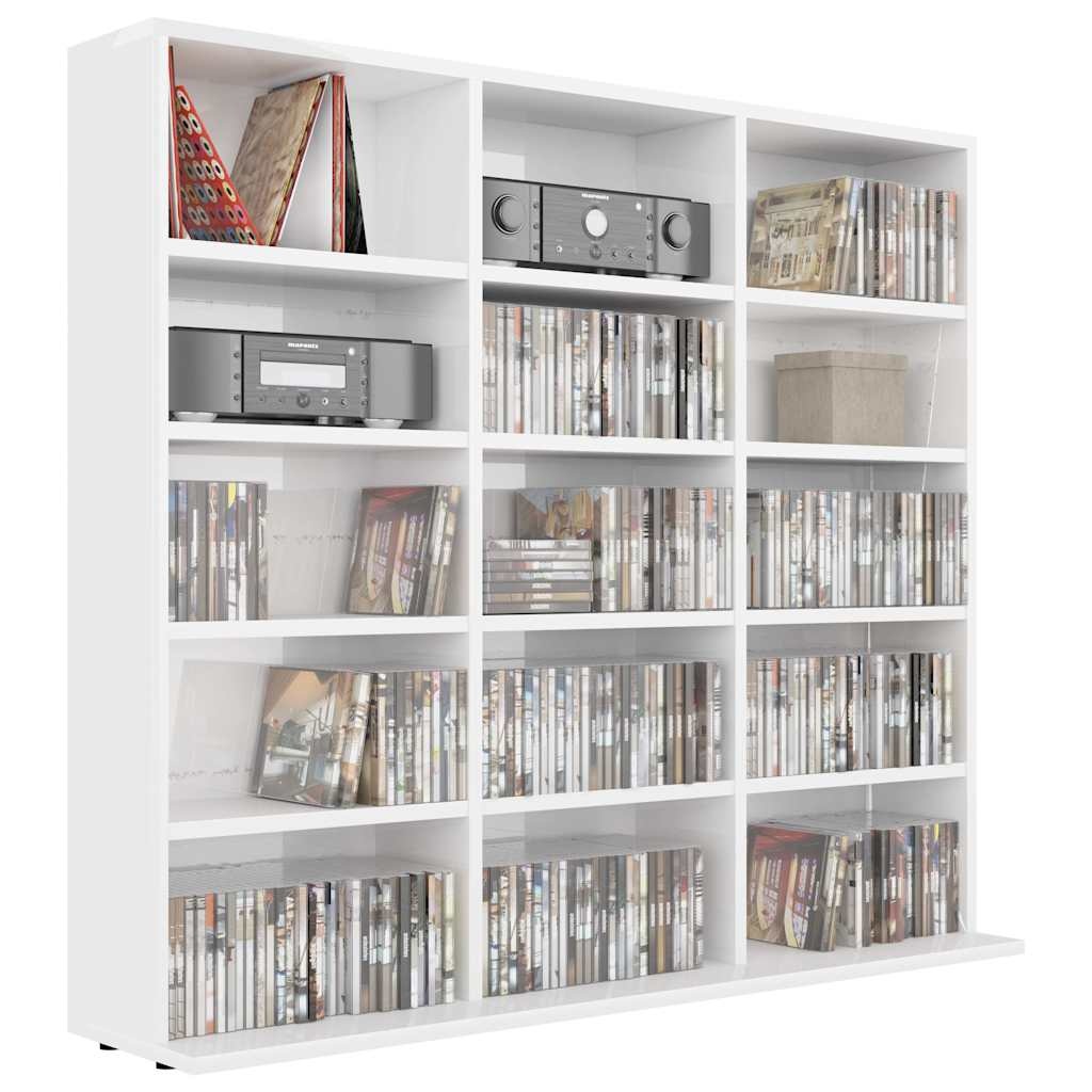 vidaXL Cd-kast Wit - 34% Korting - 102x23x89,5 cm