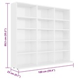 vidaXL Cd-kast Wit - 34% Korting - 102x23x89,5 cm