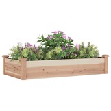 Houten Verhoogde Plantenbak met Voering - 120x60x25cm (33% Korting)