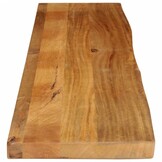 Massief Mangohout Tafelblad met Natuurlijke Rand - 140 cm - Nu 29% Korting!