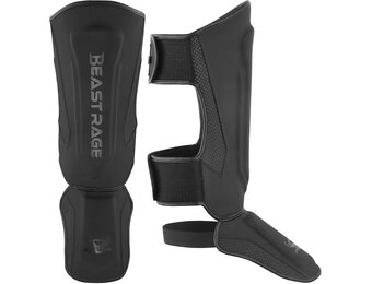 BEAST RAGE MMA Scheenbeschermers - Zwart (M) - 28% Korting!