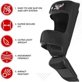 BEAST RAGE MMA Scheenbeschermers - Zwart (M) - 28% Korting!