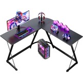 L-vormig Gaming Bureau (120x120cm) - Koolstof Zwart - 34% Korting