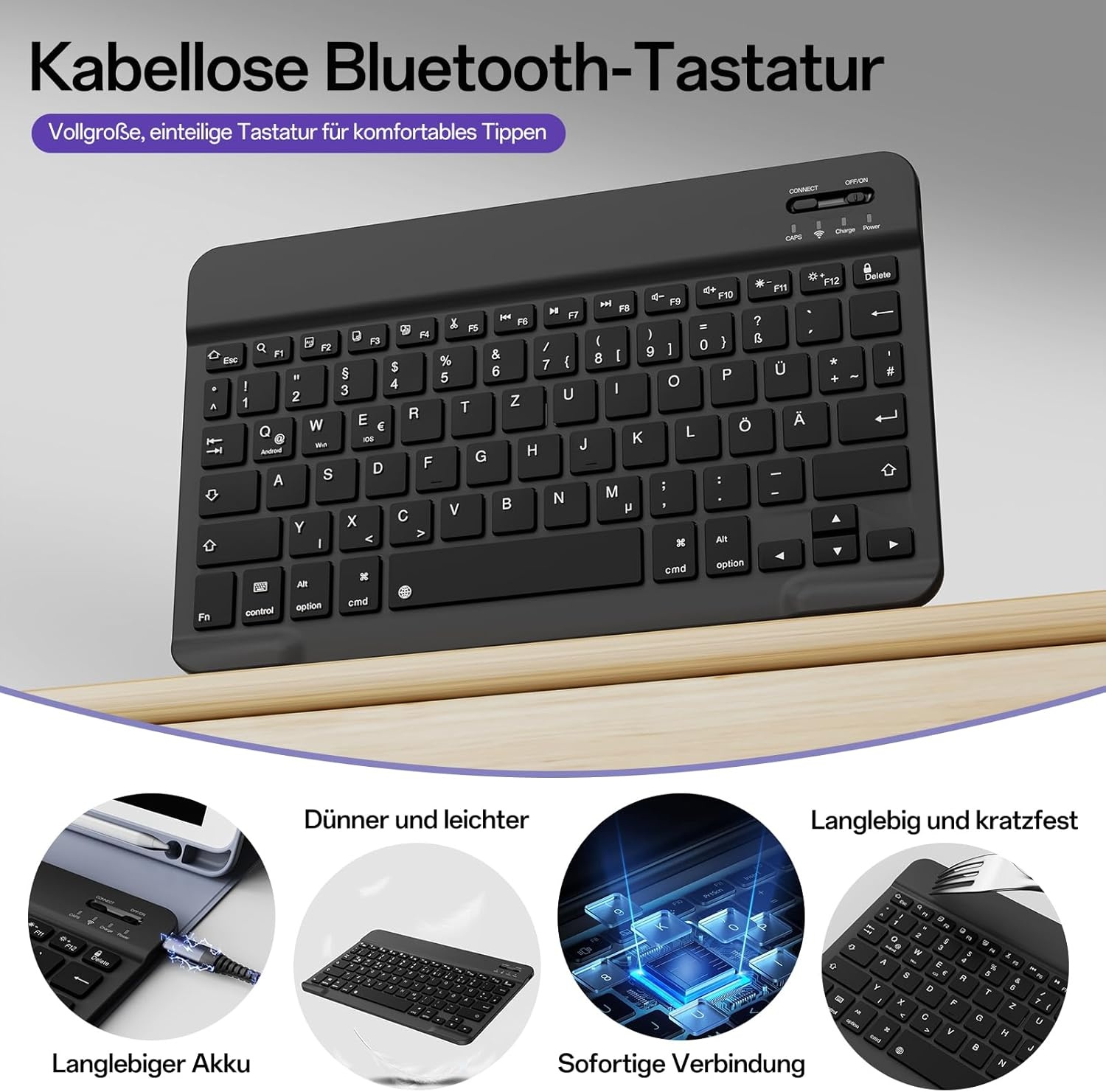 Paarse iPad 10.2" Toetsenbordhoes - 28% Korting