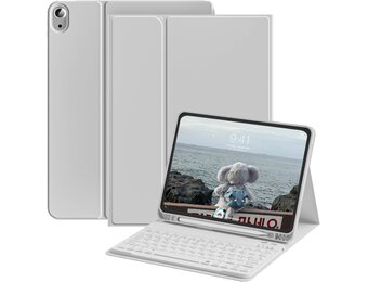 iPad 11 & 10 Gen Toetsenbordhoes QWERTZ Grijs - 32% Korting