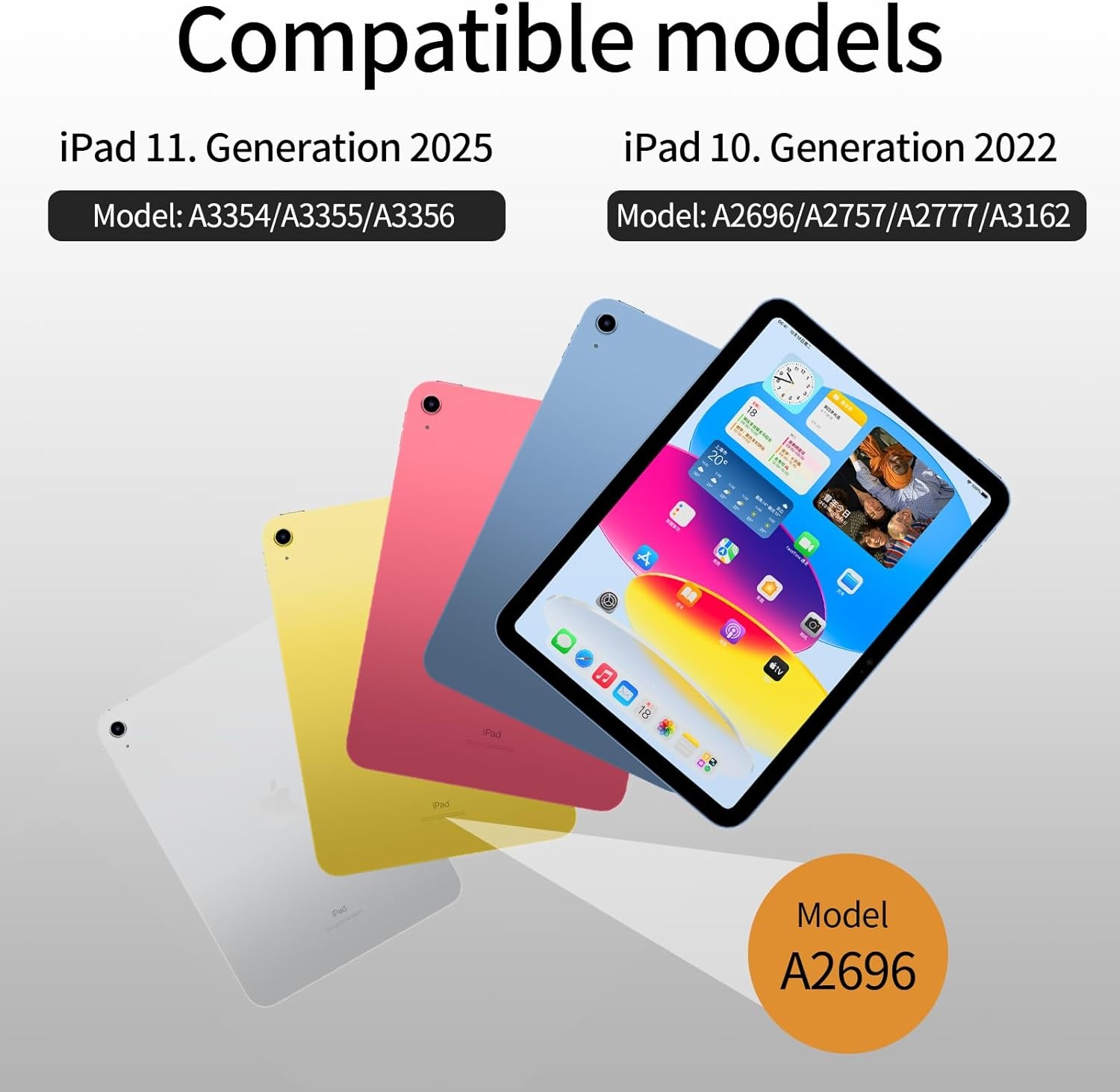 iPad 11 & 10 Gen Toetsenbordhoes QWERTZ Grijs - 32% Korting