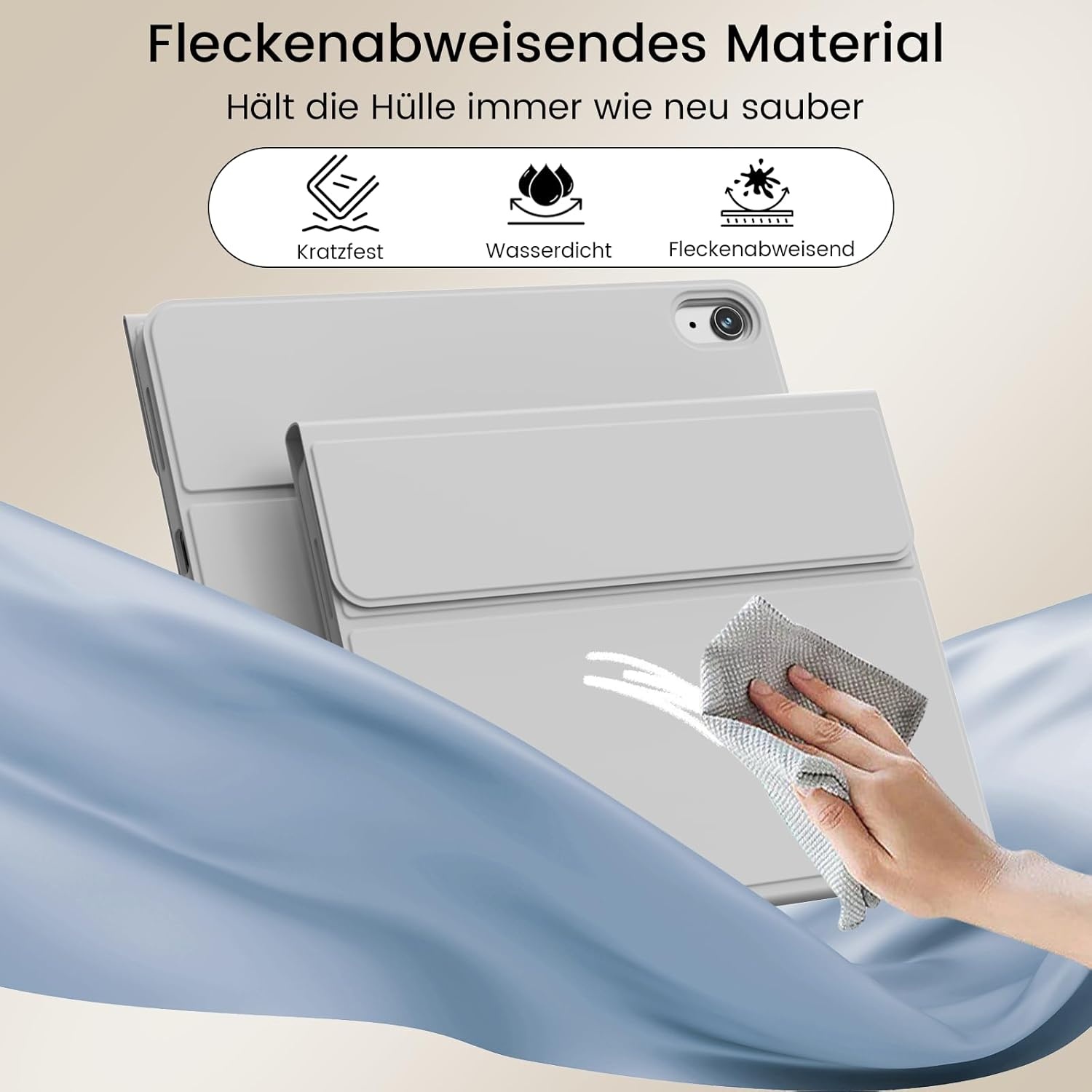 iPad 11 & 10 Gen Toetsenbordhoes QWERTZ Grijs - 32% Korting
