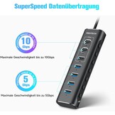USB C-hub 7-poorts: 10Gbps, 24W Voeding - 29% Korting!