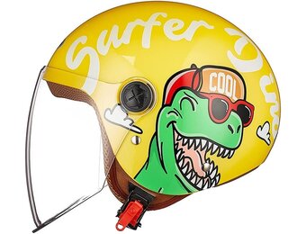Kinder Jethelm met Vizier - Geel - 48-55cm - 29% Korting!