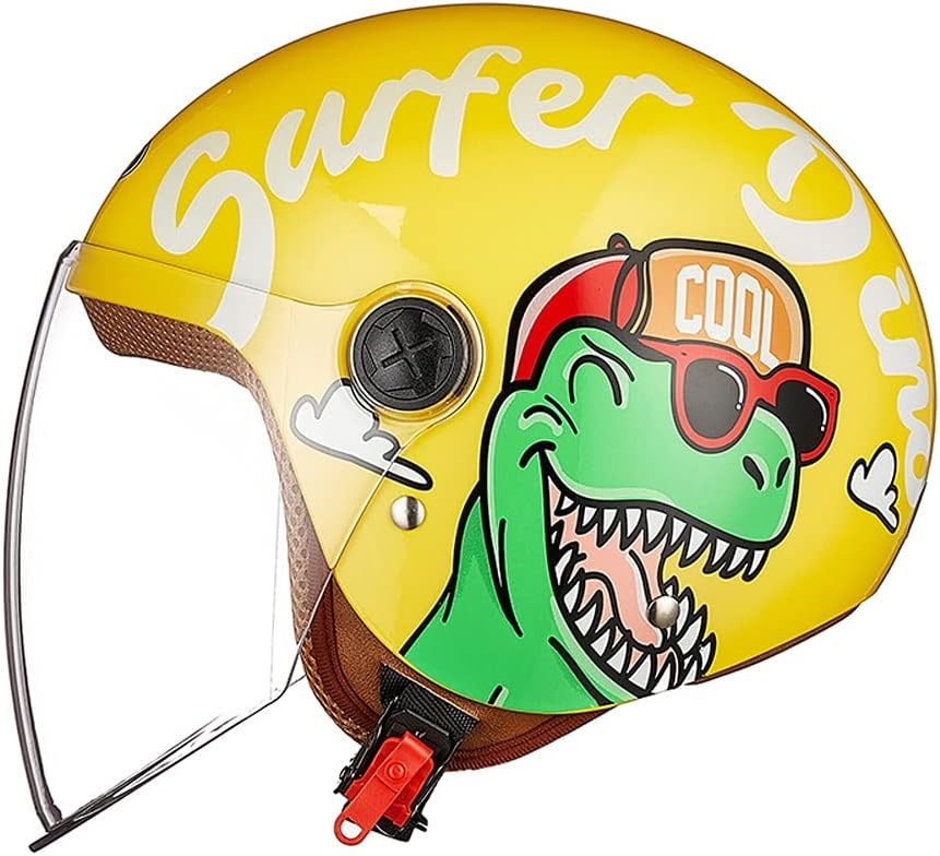 Kinder Jethelm met Vizier - Geel - 48-55cm - 29% Korting!