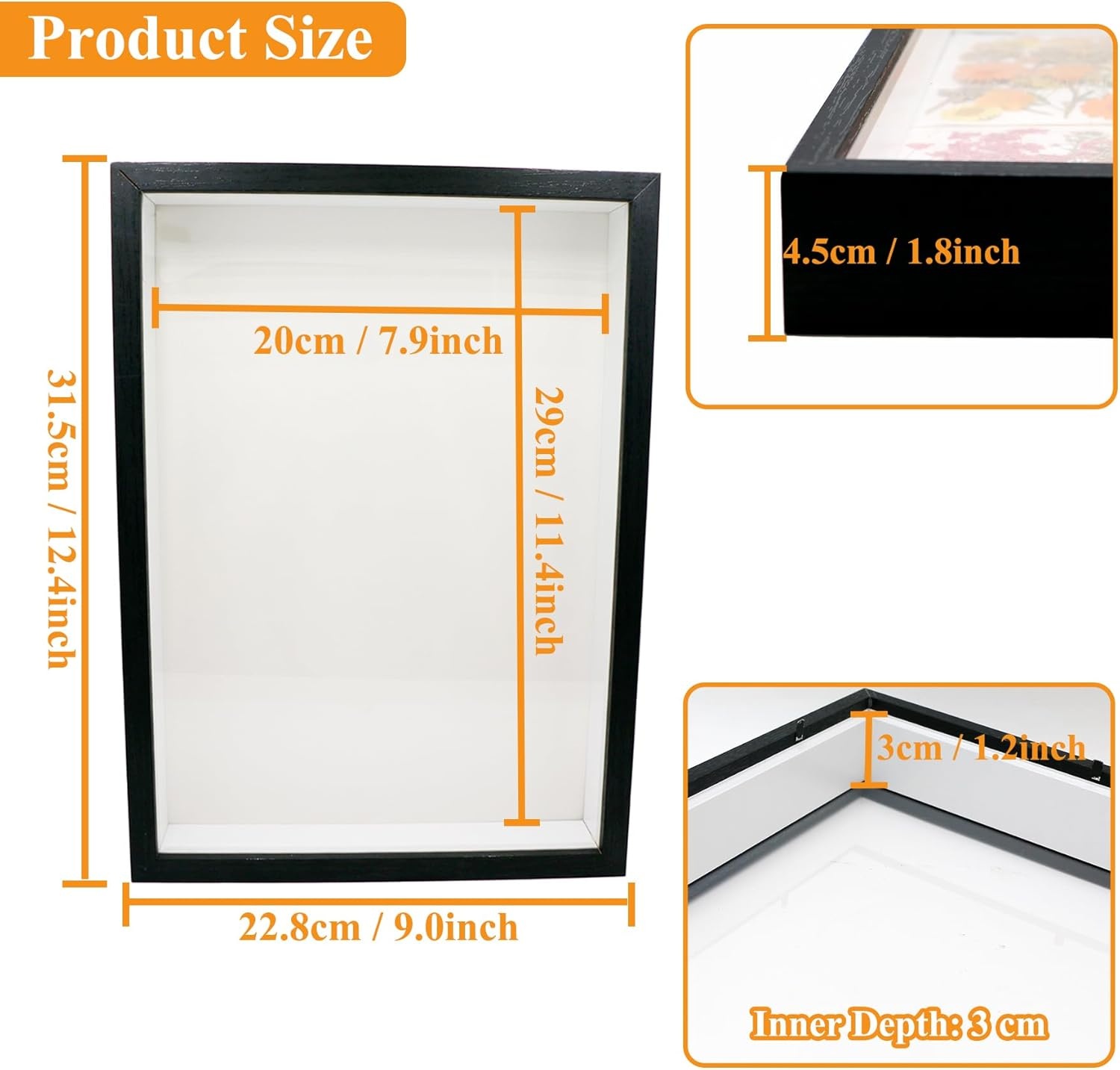 3D Fotolijst A4 om te Vullen - Zwart MDF | 27% Korting!