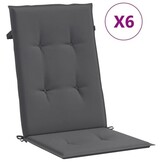 vidaXL Tuinstoelkussens Antraciet - 6 STuks (3 incompleet) - 59% Korting!