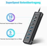 7-poorts USB C Hub met 10 Gbps | Aluminium | 29% Korting