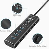 7-poorts USB C Hub met 10 Gbps | Aluminium | 29% Korting