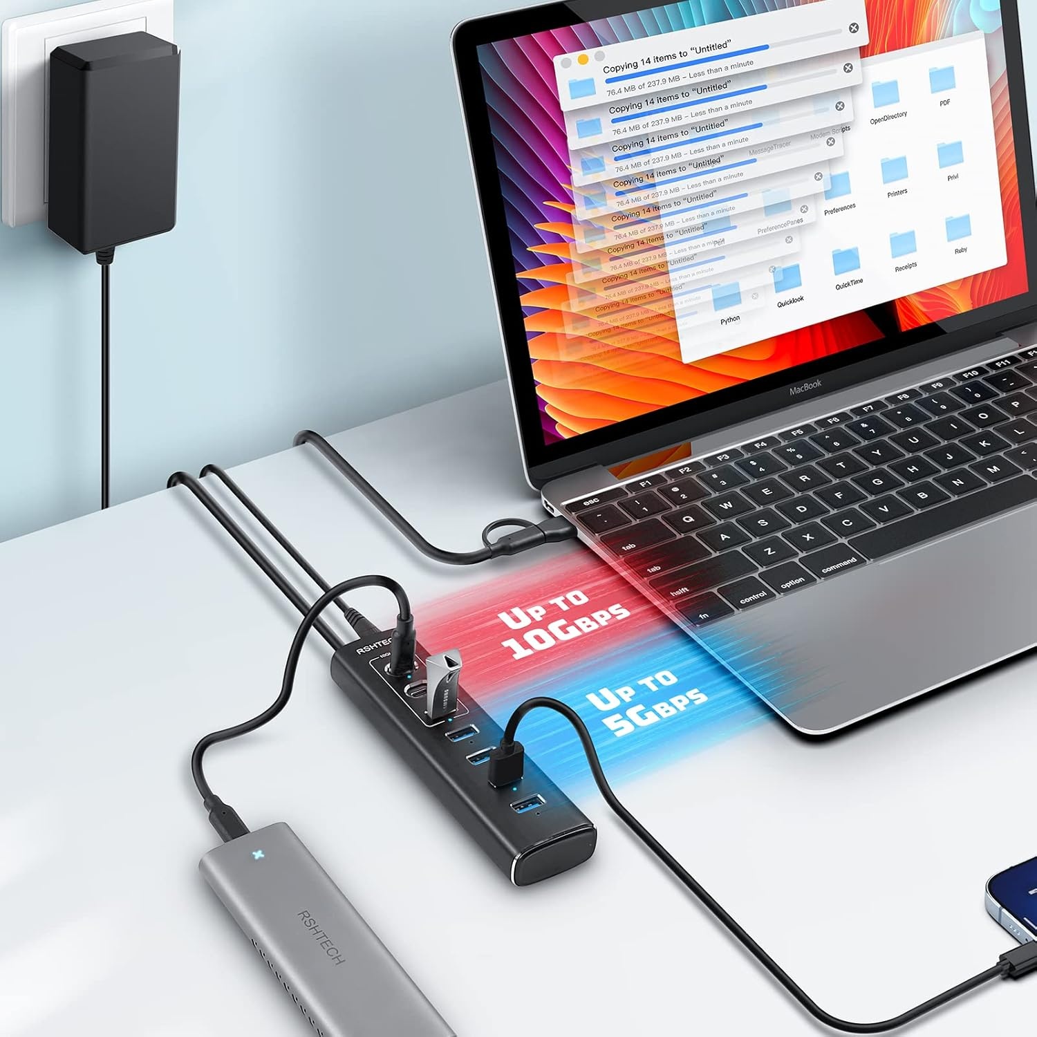 7-Poorts USB C Hub (10Gbps) - 29% Korting