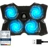 Cyaan Laptop Koeler met 4 Ventilatoren | 29% Korting