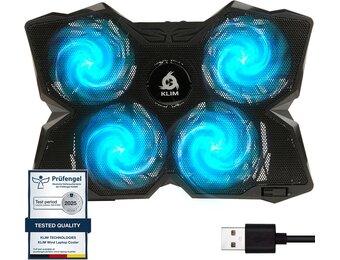 Cyaan Laptop Koeler met 4 Ventilatoren | 29% Korting