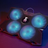 Cyaan Laptop Koeler met 4 Ventilatoren | 29% Korting