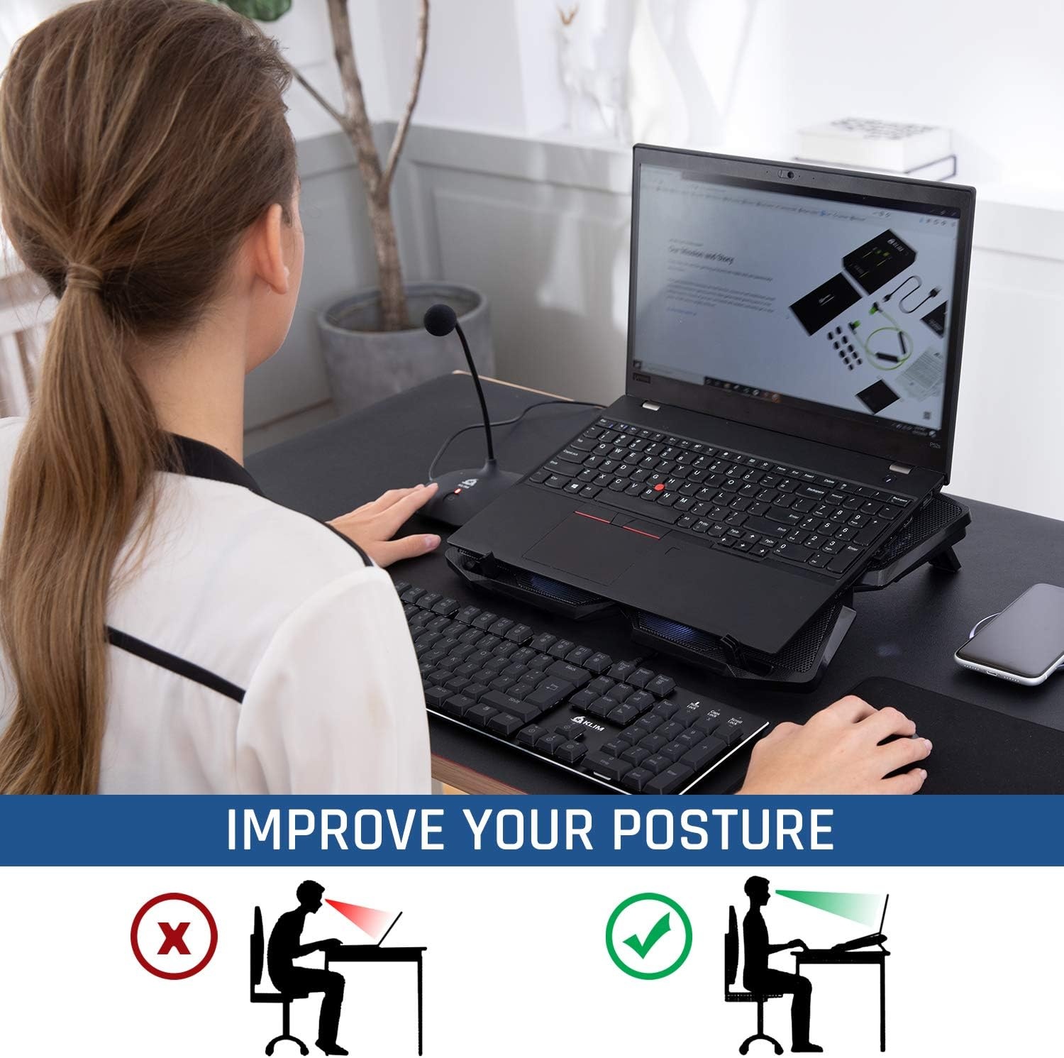 Cyaan Laptop Koeler met 4 Ventilatoren | 29% Korting