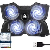 Cyaan Laptop Koeler met 4 Ventilatoren | 29% Korting