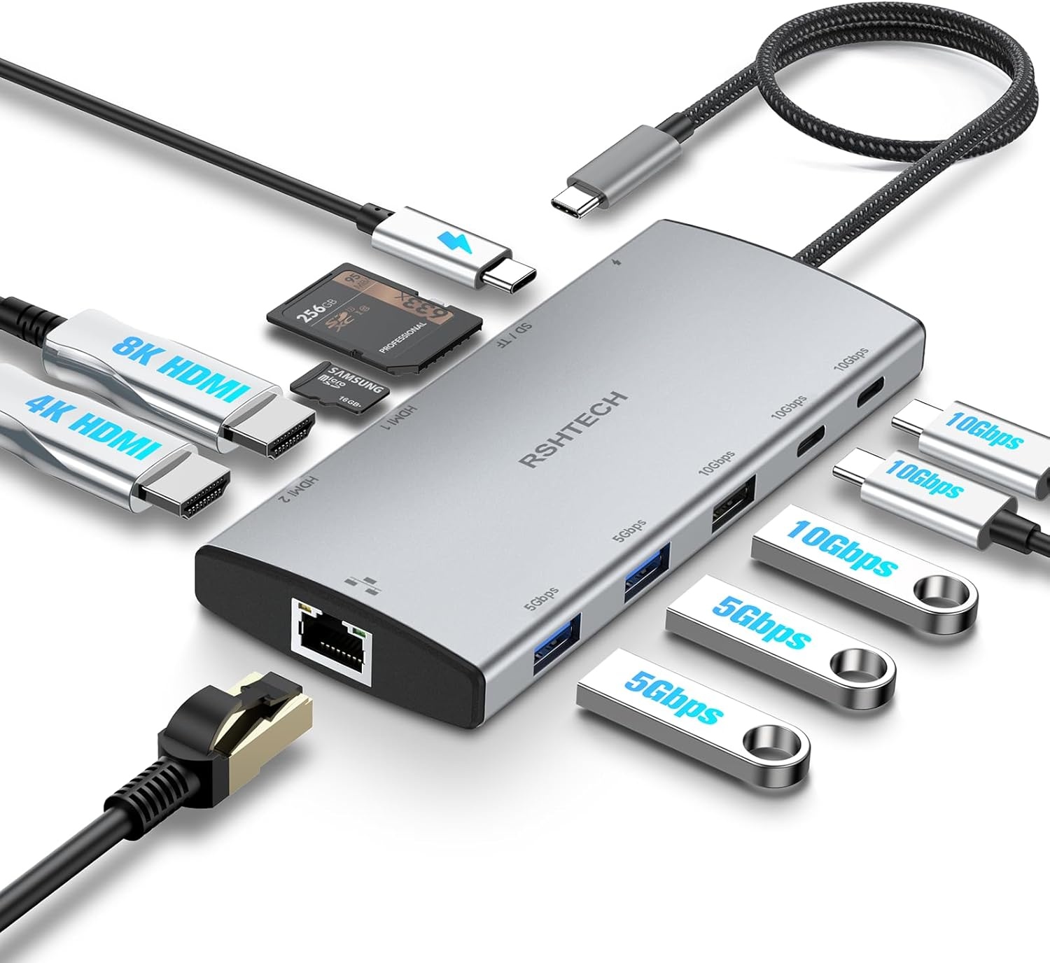 11-in-1 USB-C Dockingstation - 8K/4K, 100W PD - 29% Korting